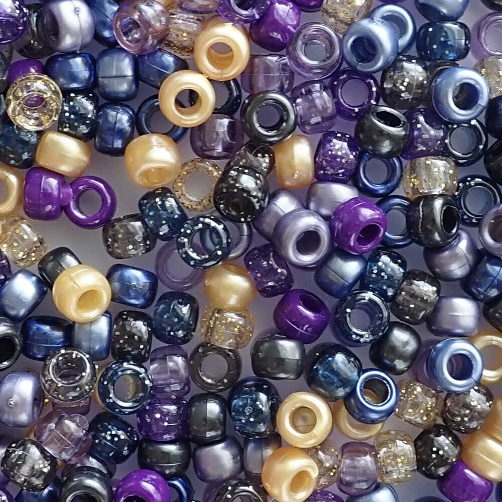 5031 Golden Midnight Multicolor Mix Pony Beads Made in The USA 6 x 9mm
